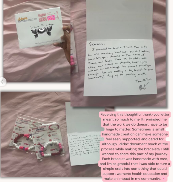 Thank-you letter from the House of Bread and Peace, Evansville