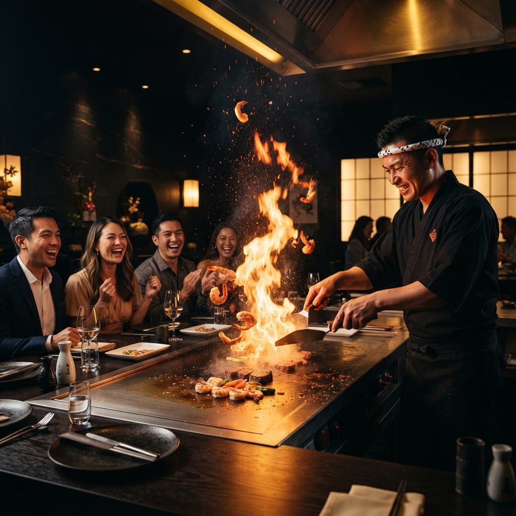 Teppanyaki Meister am Grill