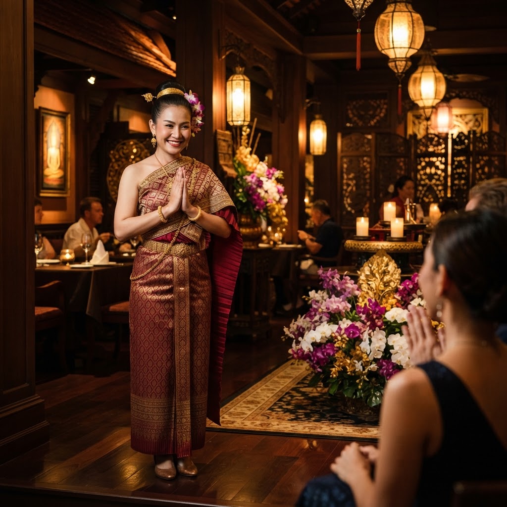 Herzliche thailändische Gastgeberin