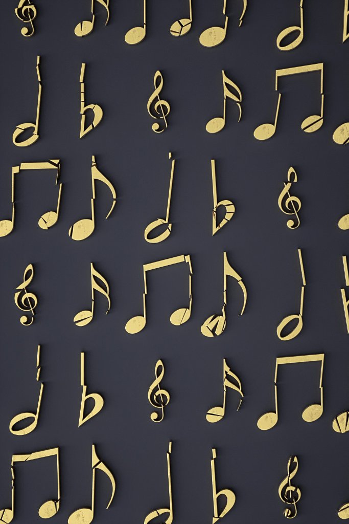 Gold musical notes