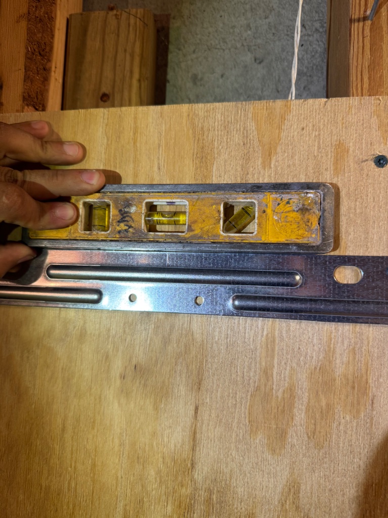 Mounting bracket leveled before the unit goes up