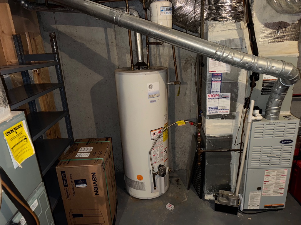 Before: 20+ year-old 50-gallon GE gas water heater