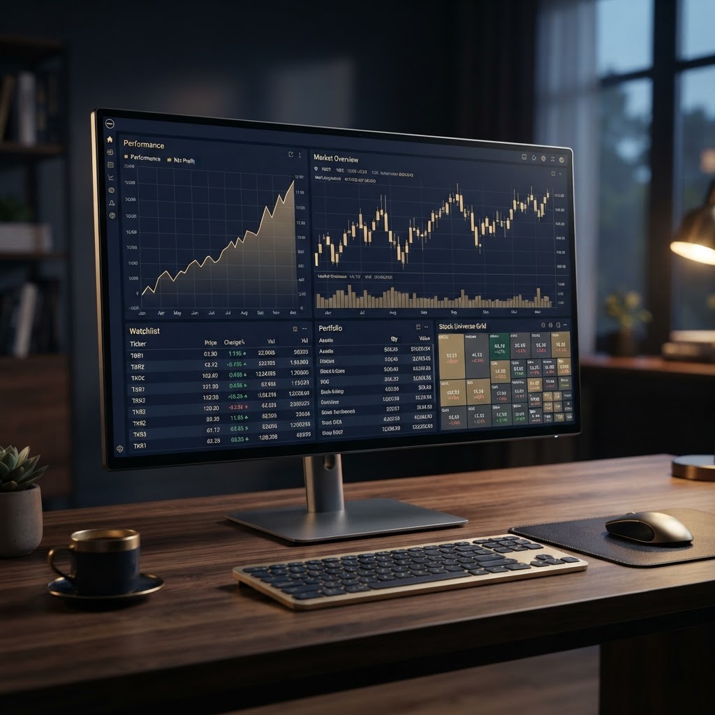 Trading terminal dashboard preview