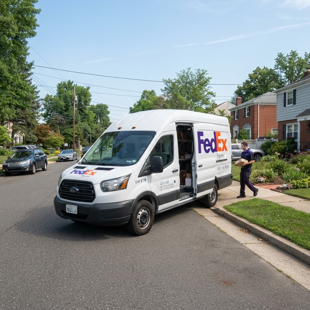 White delivery step van
