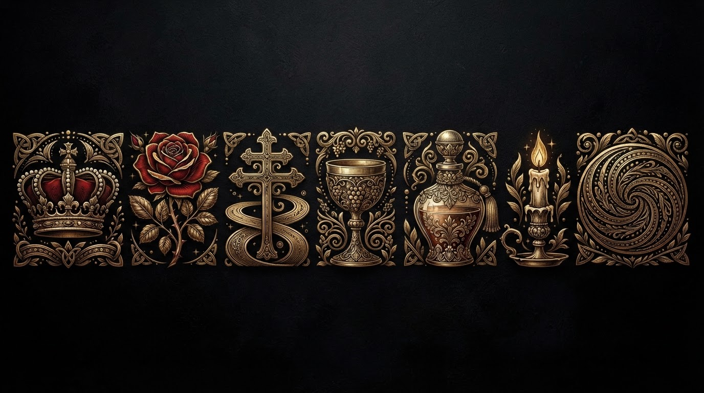 Friso dos 7 Símbolos da Rainha