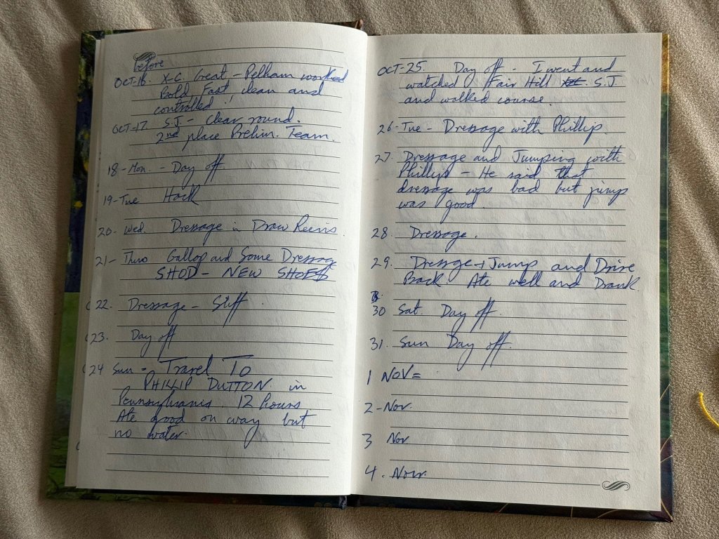 Greystone Diary - October – November 1999