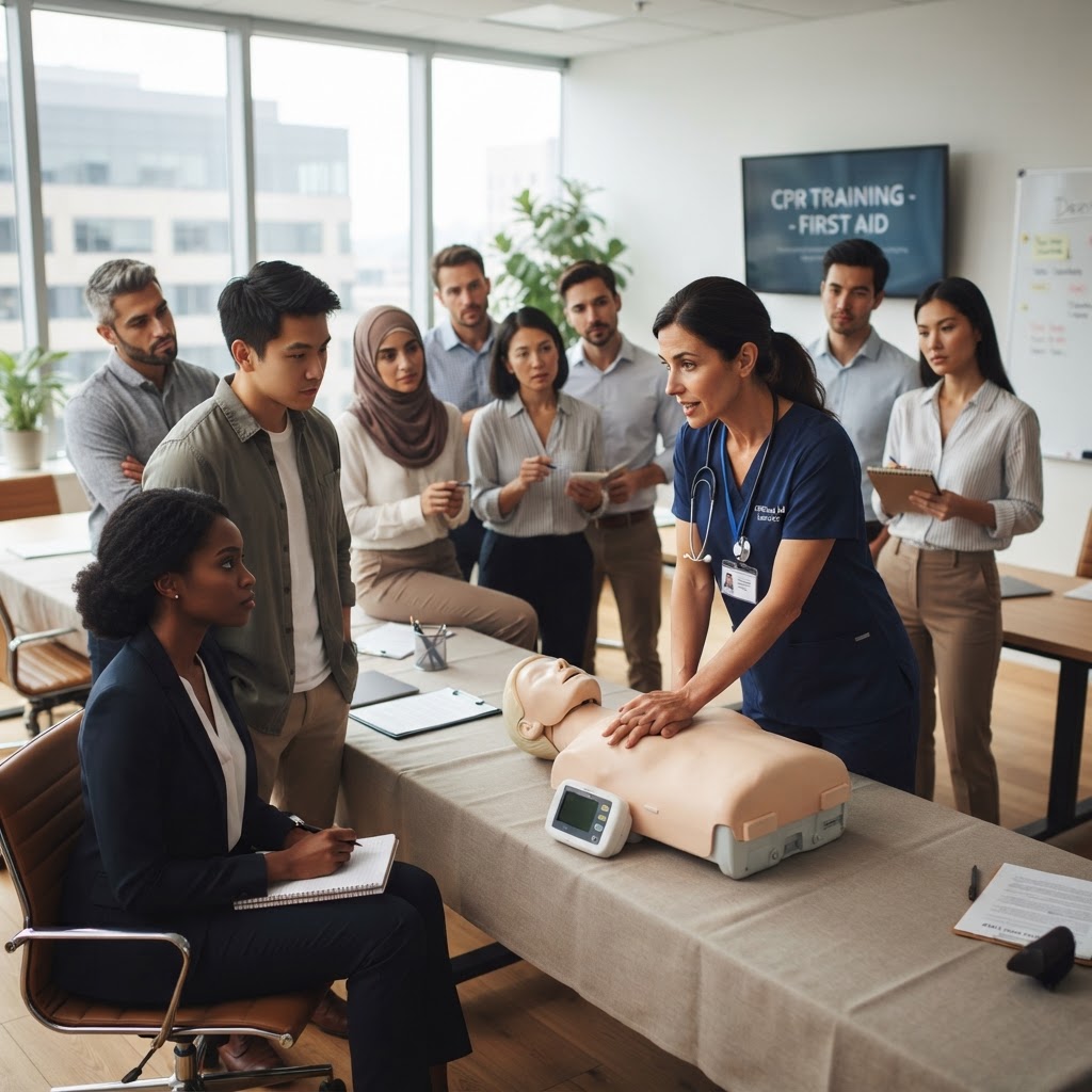 Healthcare training class in session
