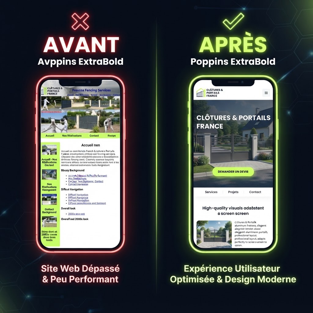 Avant/Après refonte site clôtures Lyon