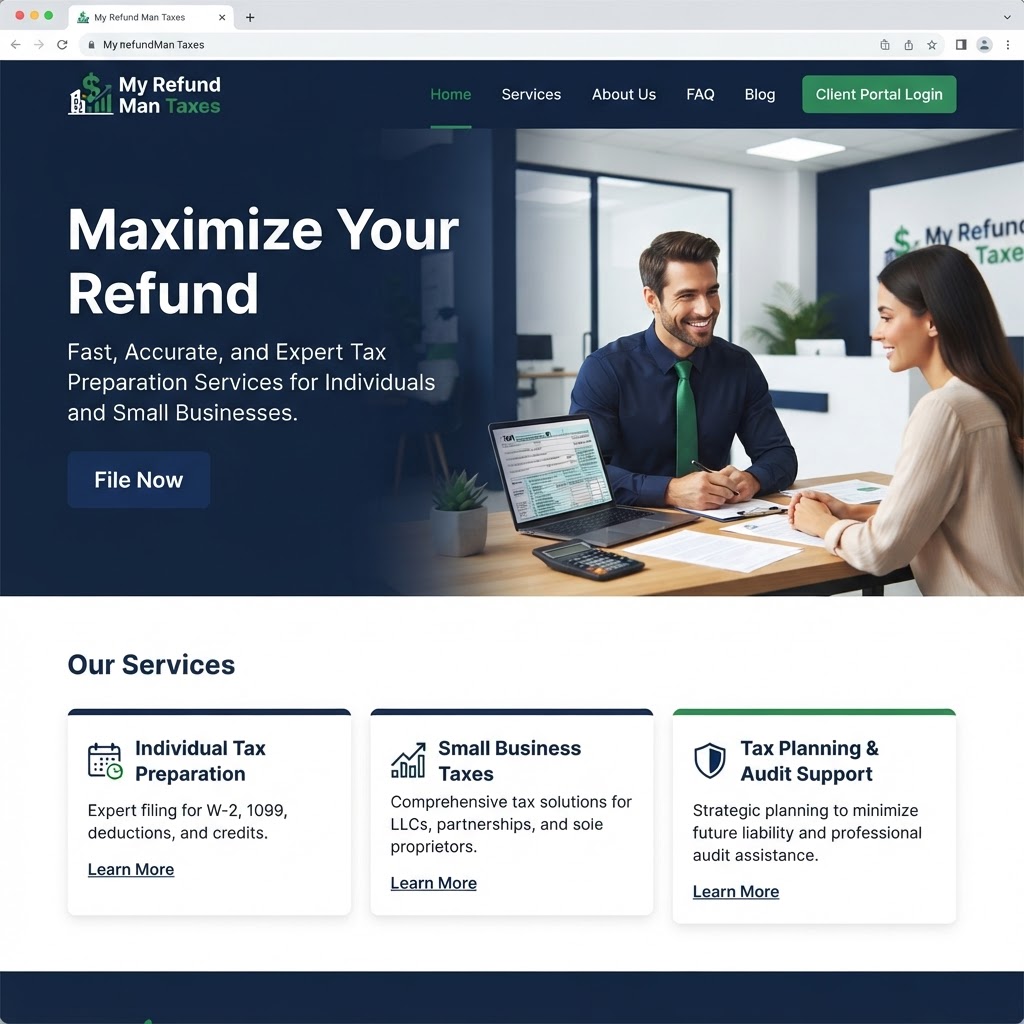 My Refund Man Taxes website