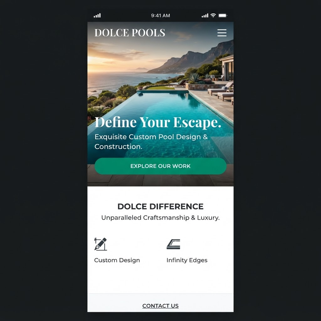 Mobile view of a site built by 1K Web Designs