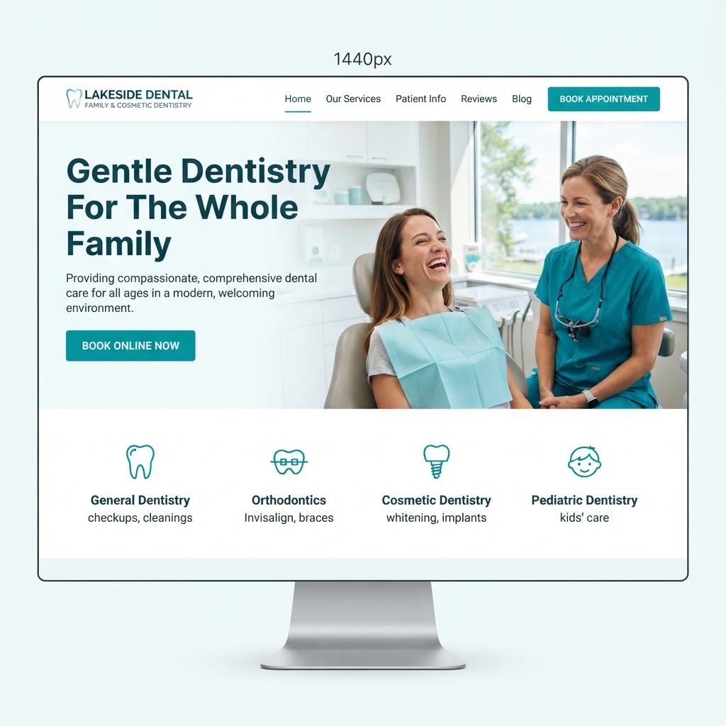 Lakeside Dental website built by 1K Web Designs
