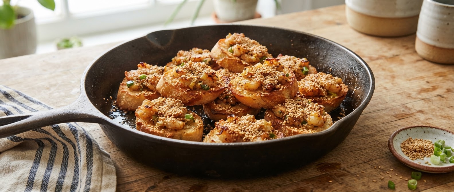 Shallow-Fried Shrimp Toast