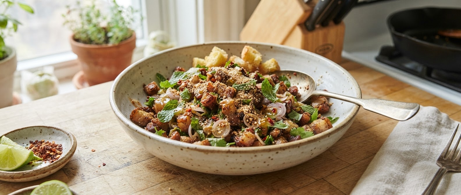 Pork Belly Larb (Thai Pork Belly Salad Recipe)