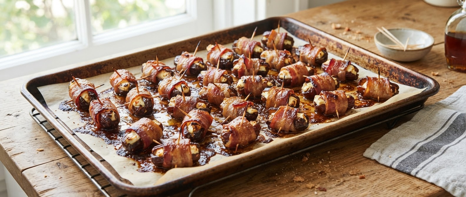 Maple Glazed Goat Cheese Stuffed Dates