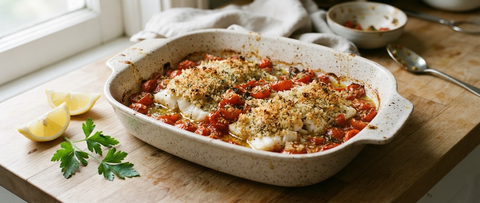 Oven Baked Fish (Italian Style with Tomatoes)