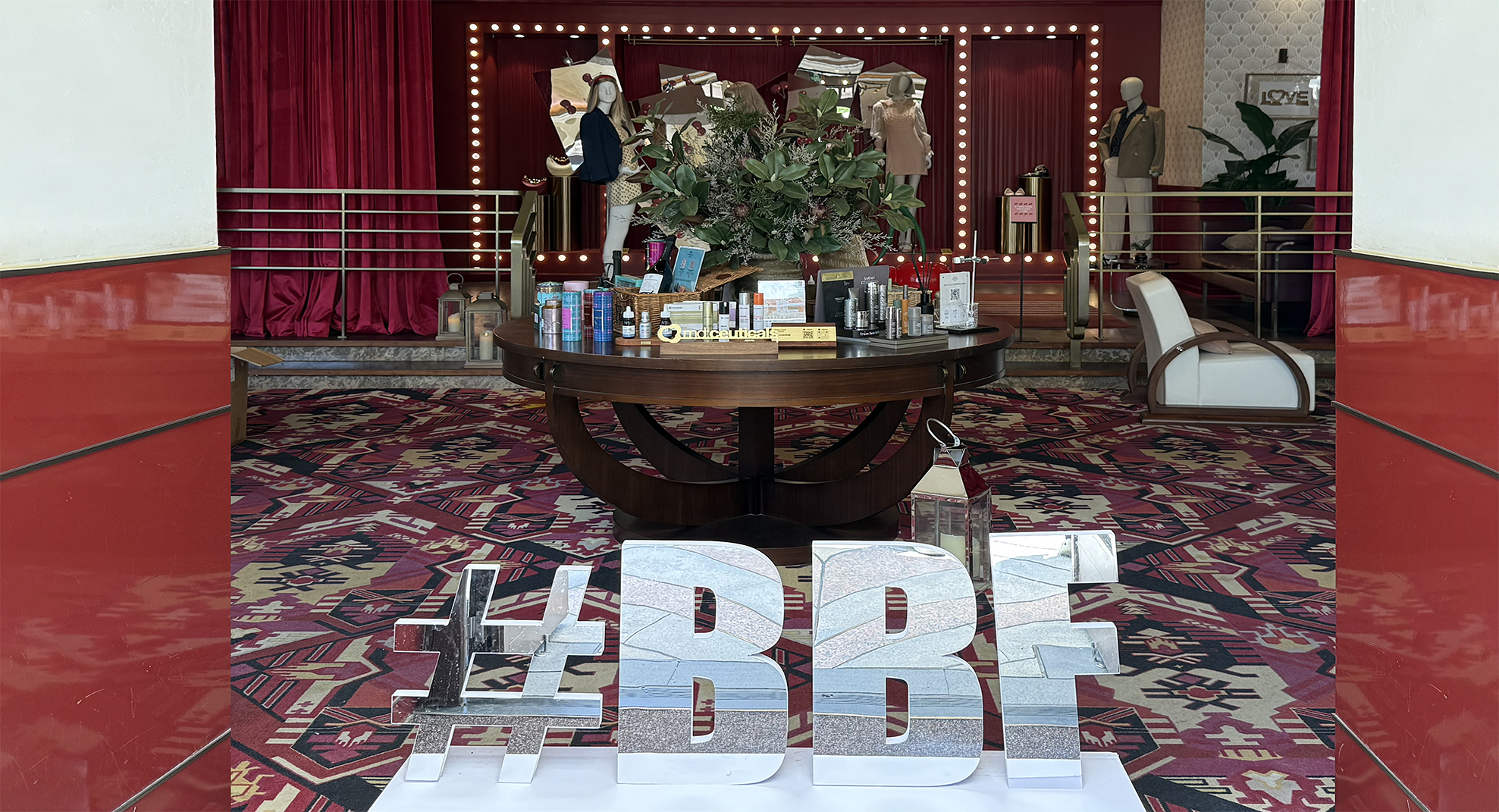 The #BBF letters at the entrance to a partner hotel in Shanghai.