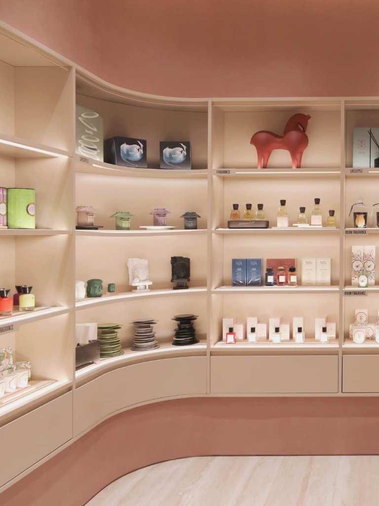 The J.U.S fragrance shelf