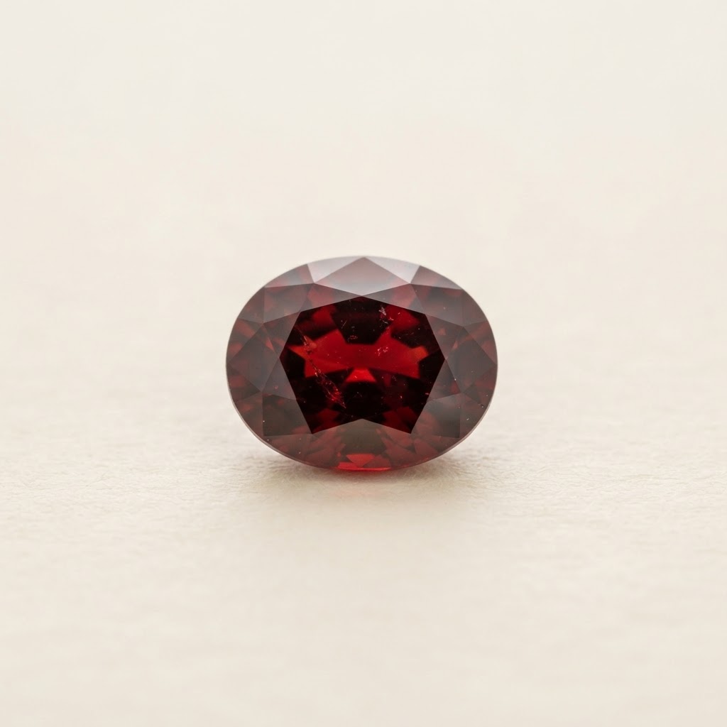 Genuine deep-red garnet gemstone, January birthstone