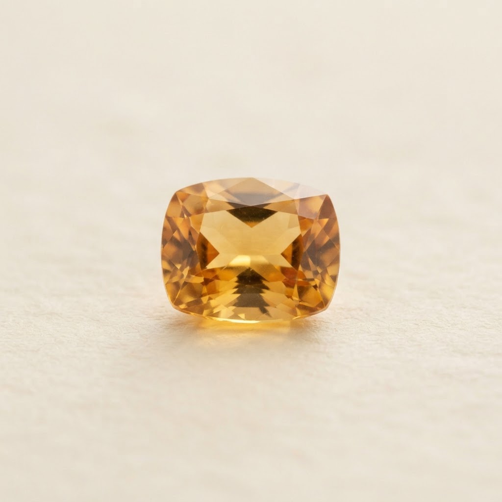 Genuine warm golden-yellow citrine gemstone, November birthstone
