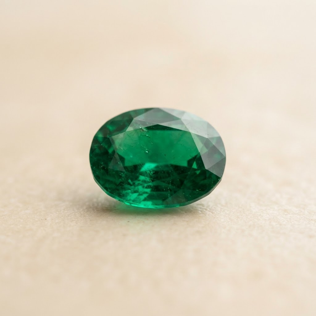 Genuine rich-green emerald gemstone, May birthstone