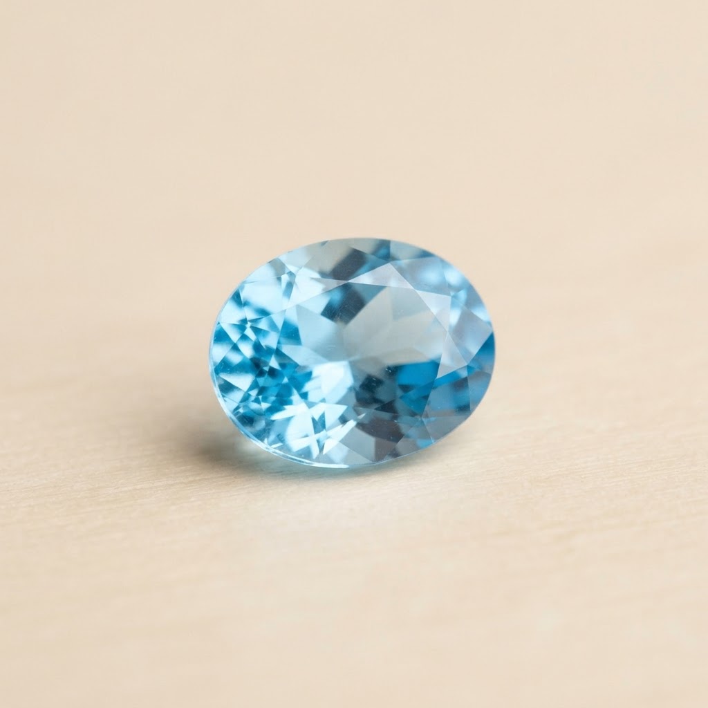 Genuine blue topaz gemstone, December birthstone