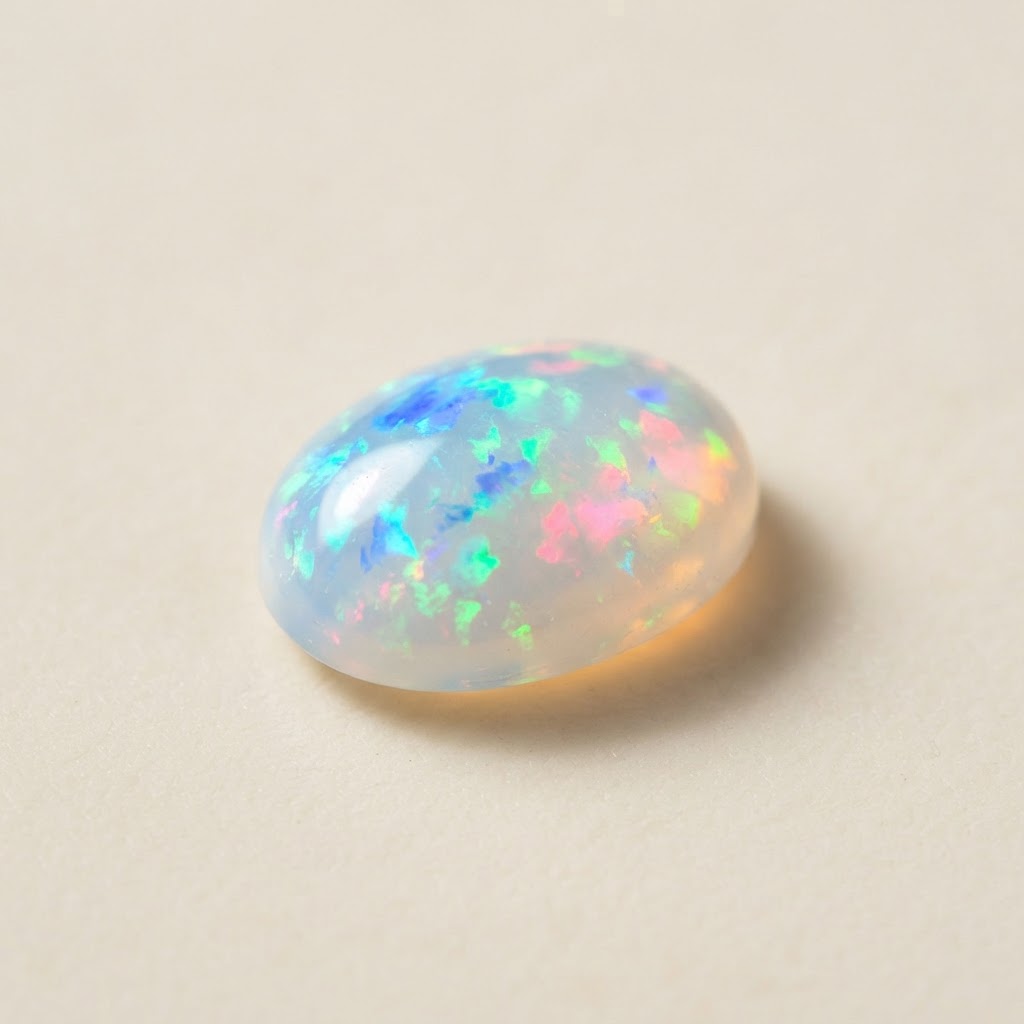 Genuine precious opal gemstone with play-of-color, October birthstone