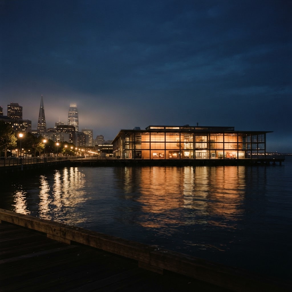 Nighttime along the Embarcadero