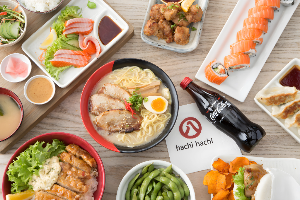 Spread of Japanese dishes at Hachi Hachi