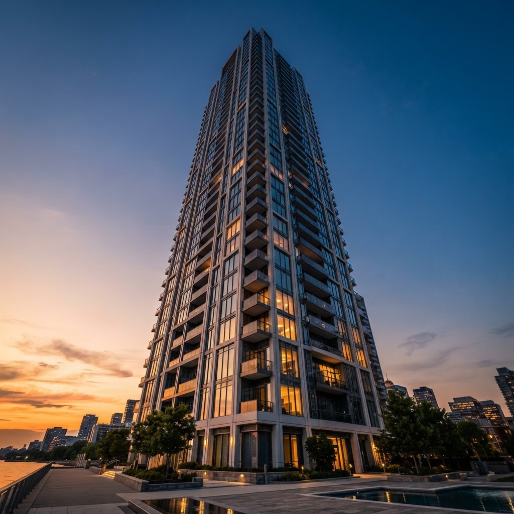 Modern Ontario condominium at golden hour