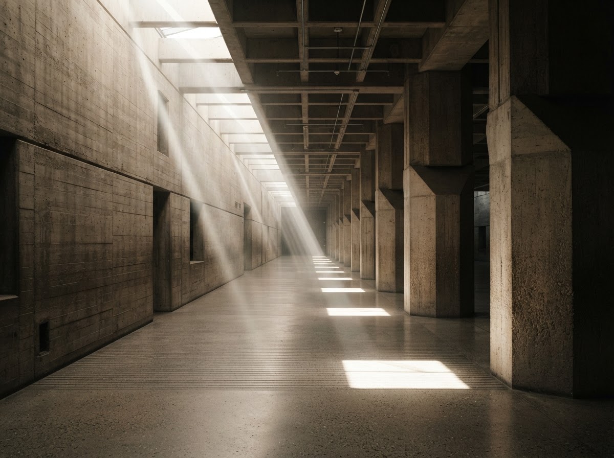 Concrete corridor