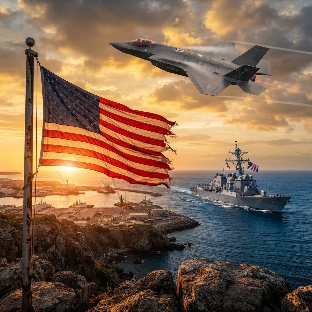 U.S. Defense Industry with American Flag