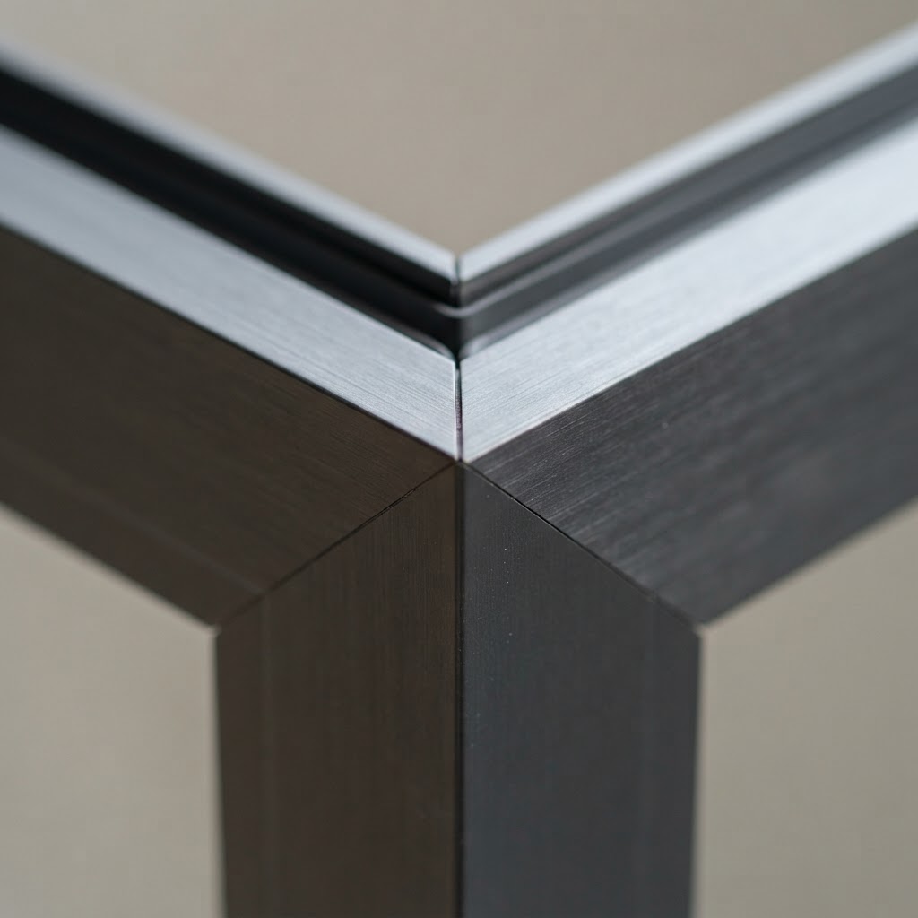 Precision-engineered aluminium window corner joint detail
