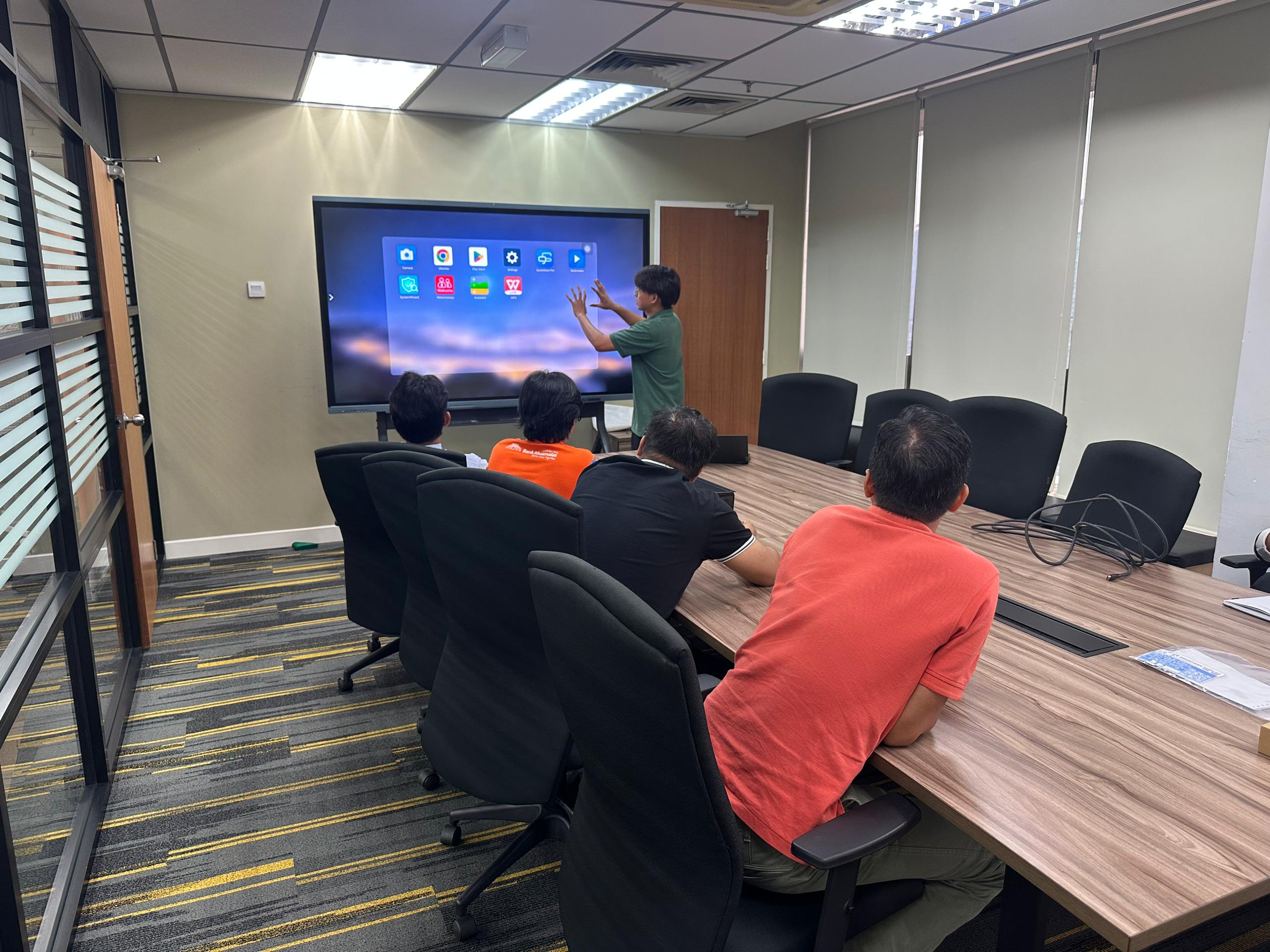 Interactive smart board in a corporate meeting room in Malaysia