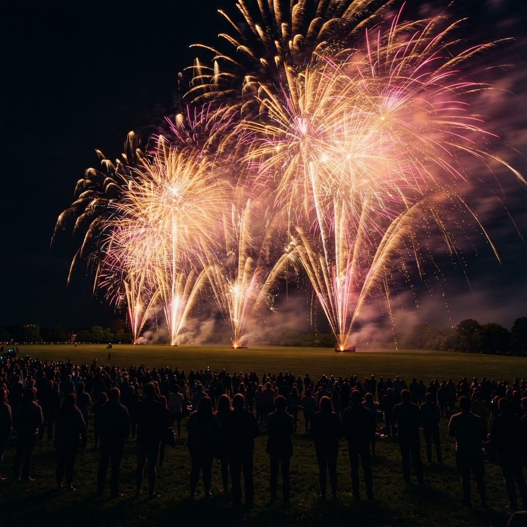 Fireworks over Marling School Playing Field