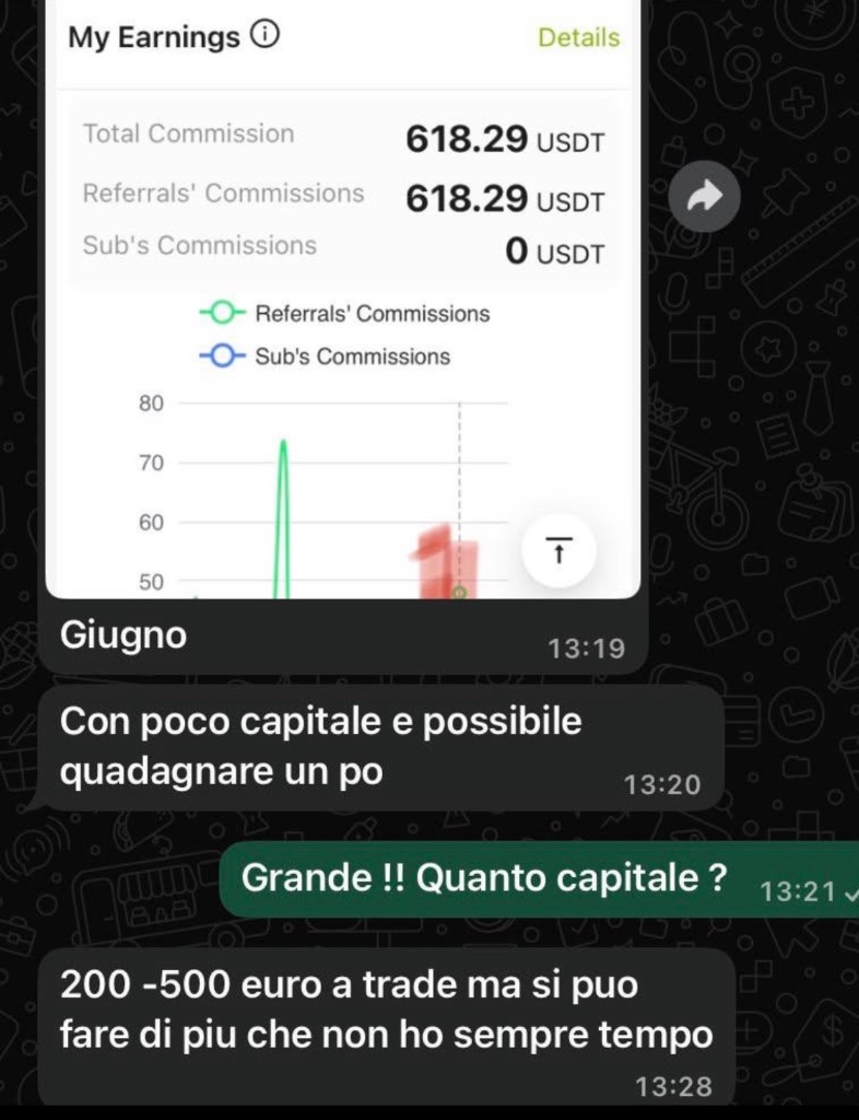 Screenshot testimonianza Membro VIP