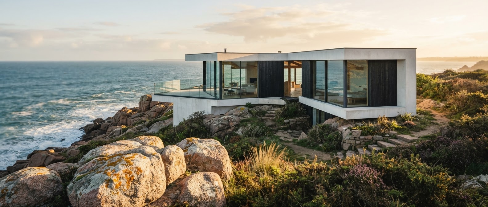 Conception architecturale contemporaine sur la Côte de Granit Rose — Yves Luby Architecte