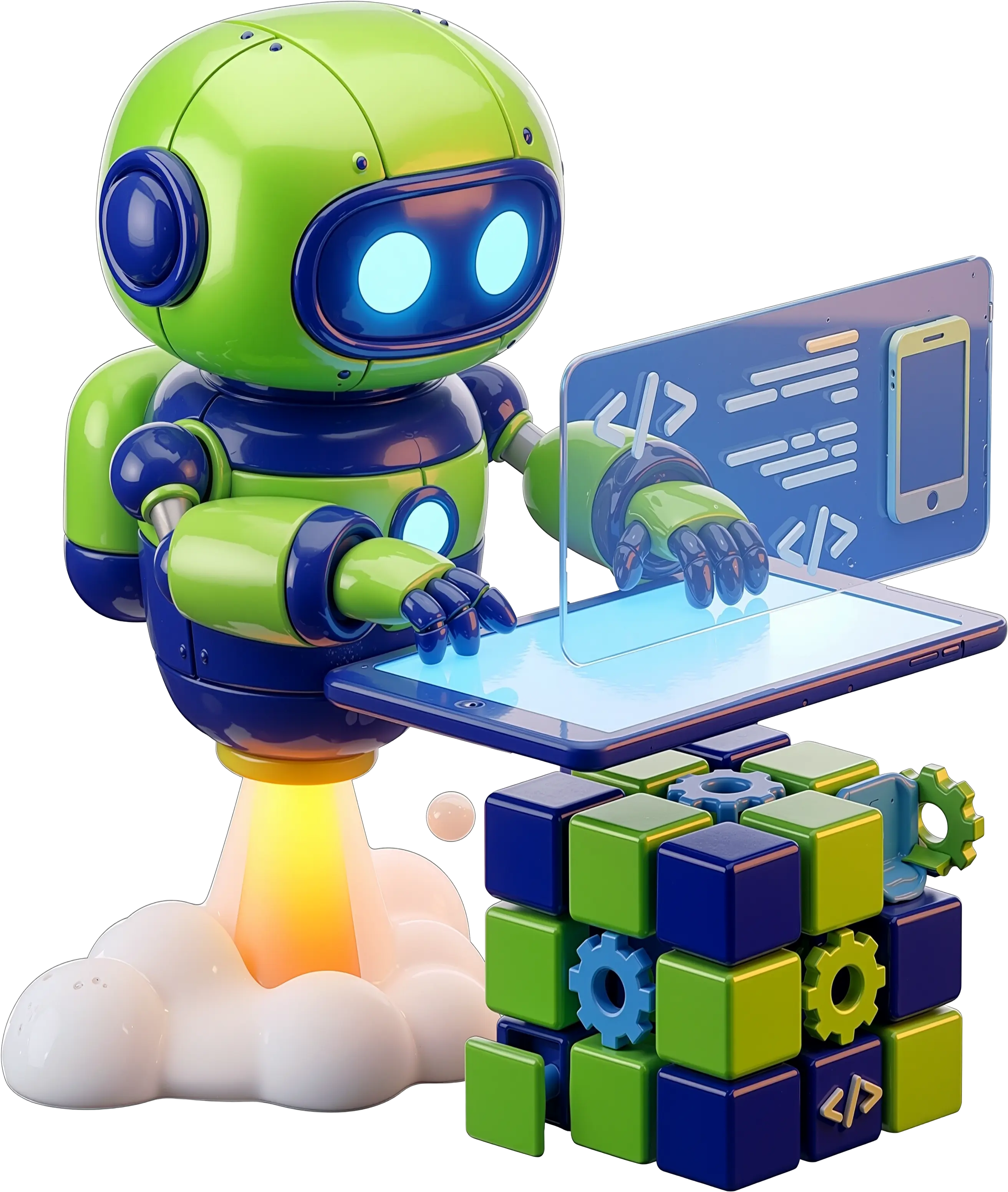 WE-Optimizz robot die een holografisch dashboard bedient