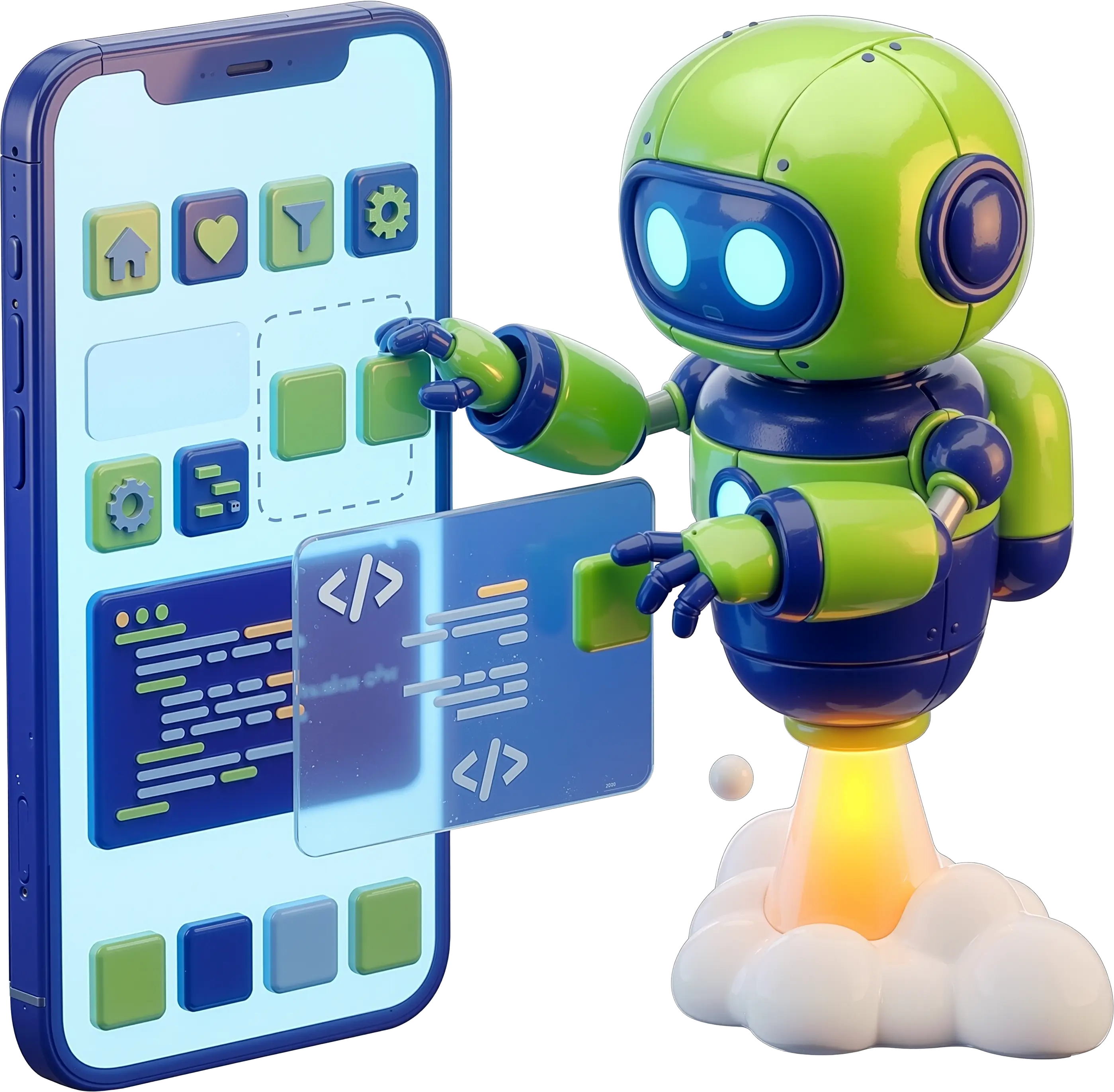 WE-Optimizz robot die de SEO-app bedient
