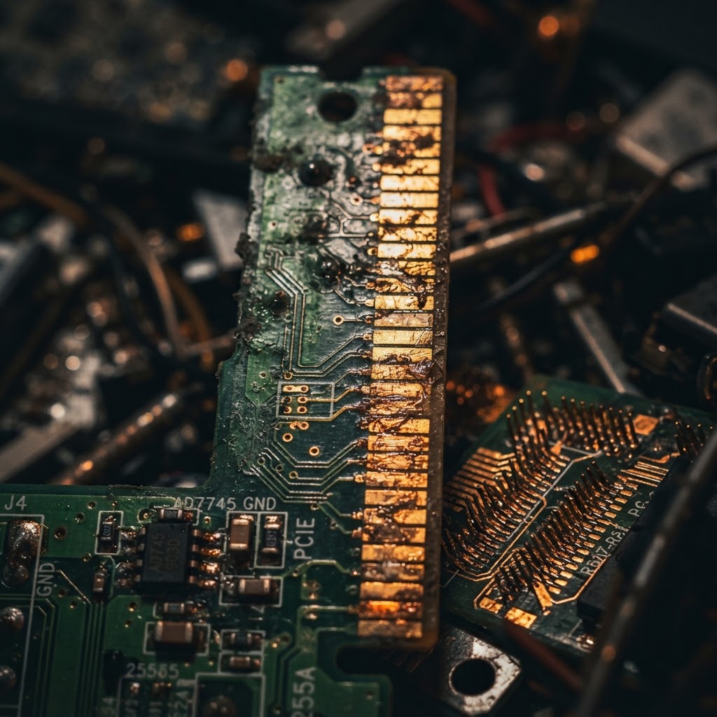 Circuit board with gold-plated contacts