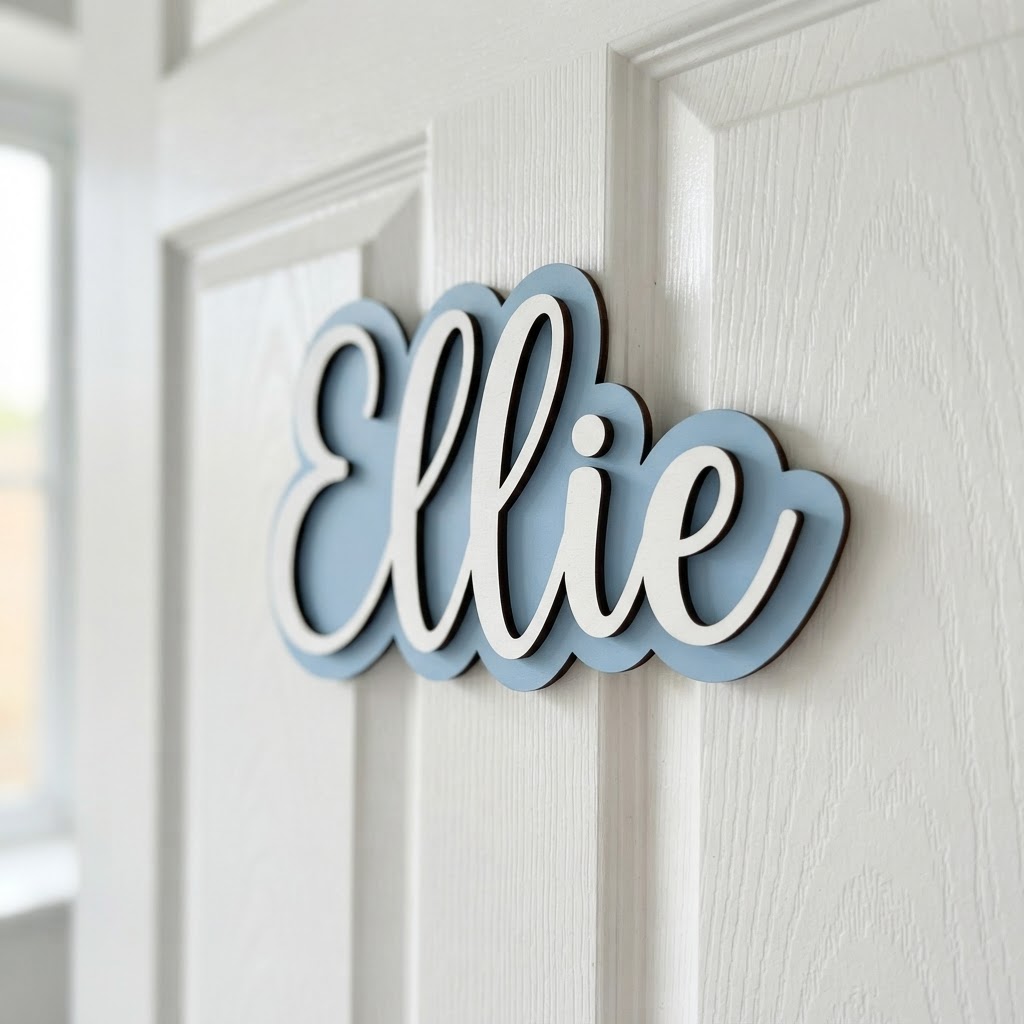 Custom Wooden Bubble Name Sign — Double Layered 3D