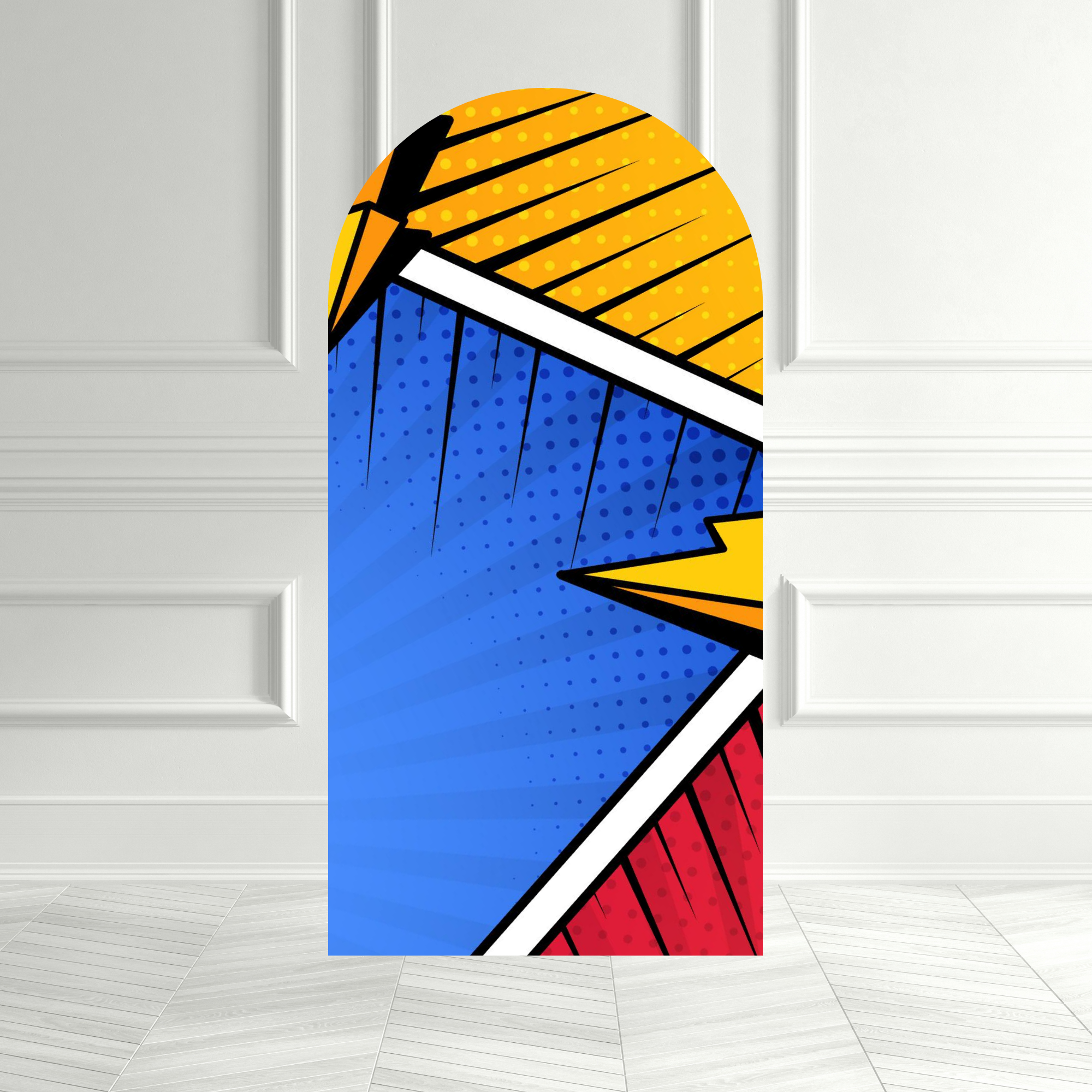 Comic Pop Art Arch Backdrop — Superhero Party UK