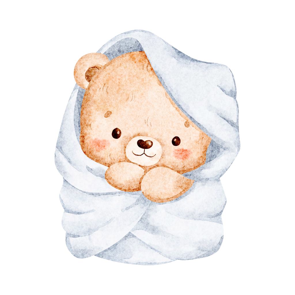 Teddy Bear Wrapped in Blanket Cut-Out