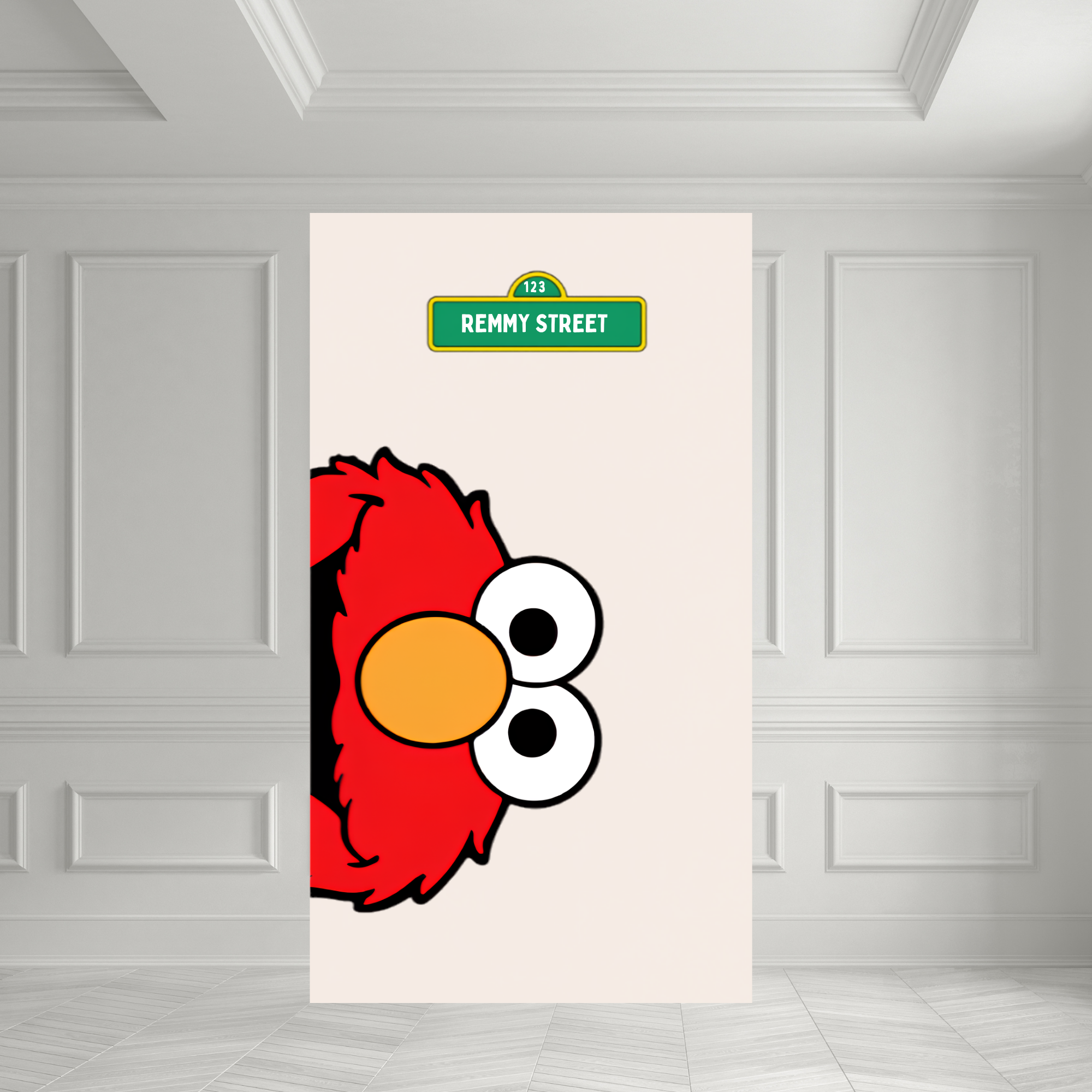 Red Monster Street Backdrop — Personalised Kids Party UK