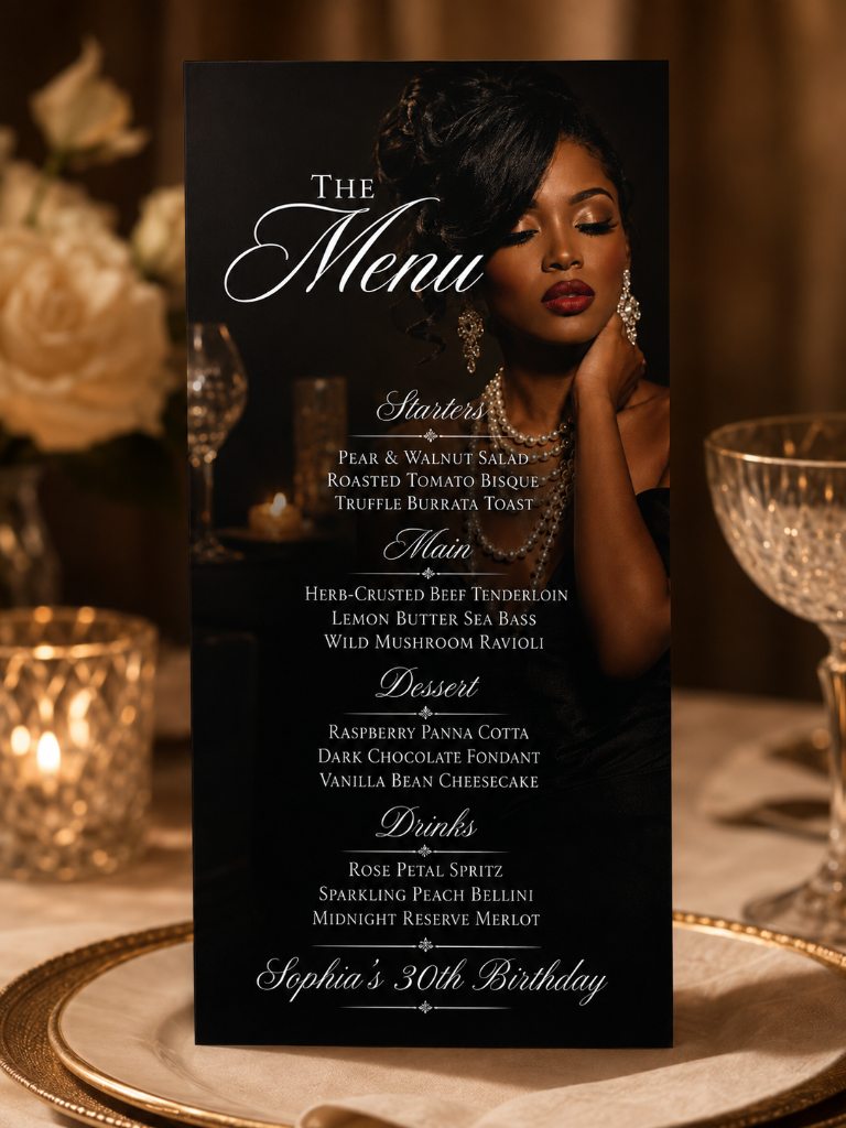 The Menu — Elegant Portrait Card