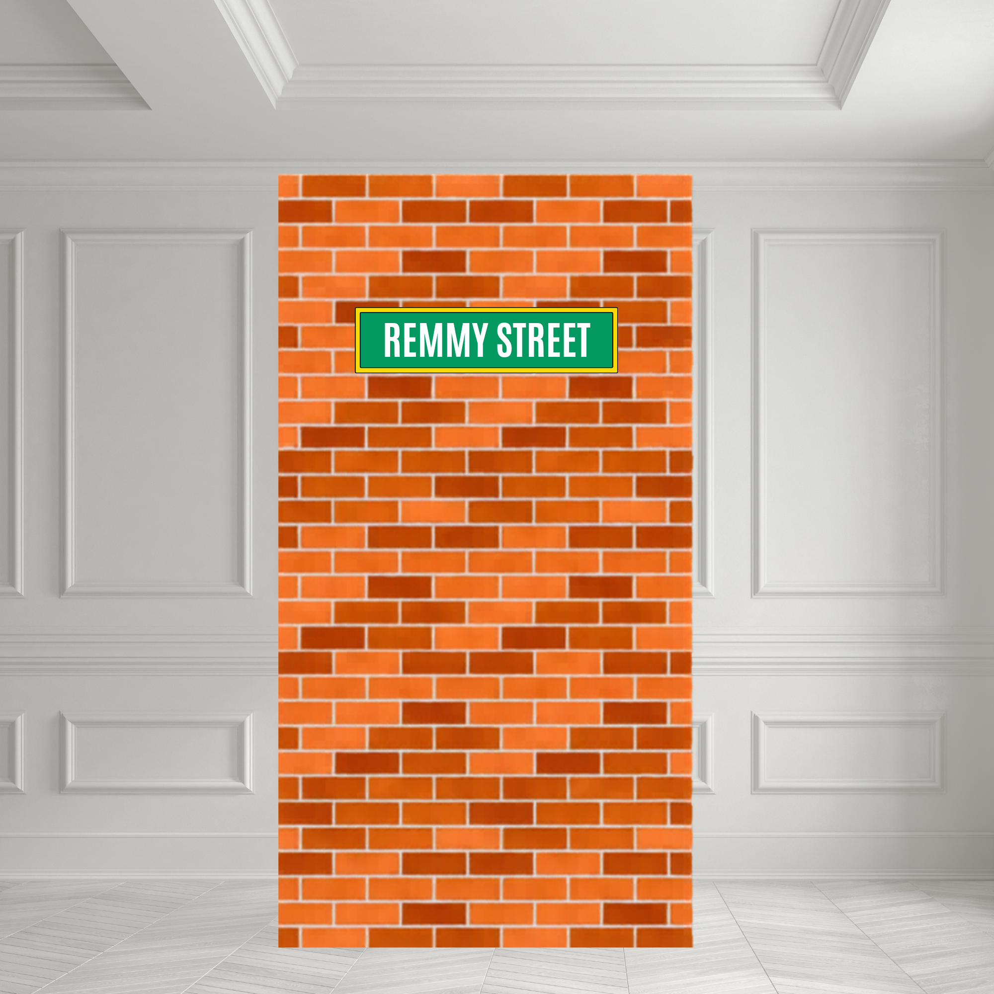 Brick Wall Street Backdrop — Personalised Party UK