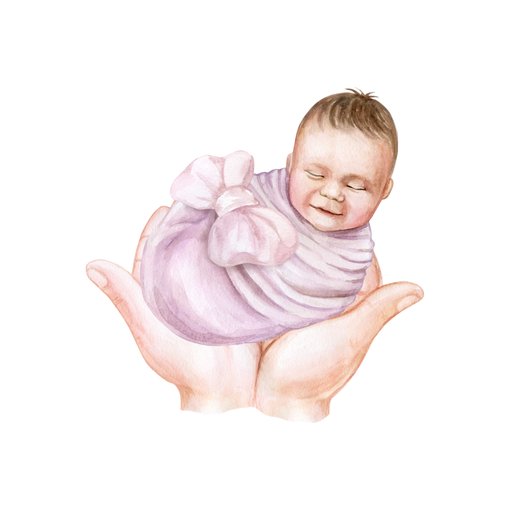 Newborn Baby in Hands Cut-Out