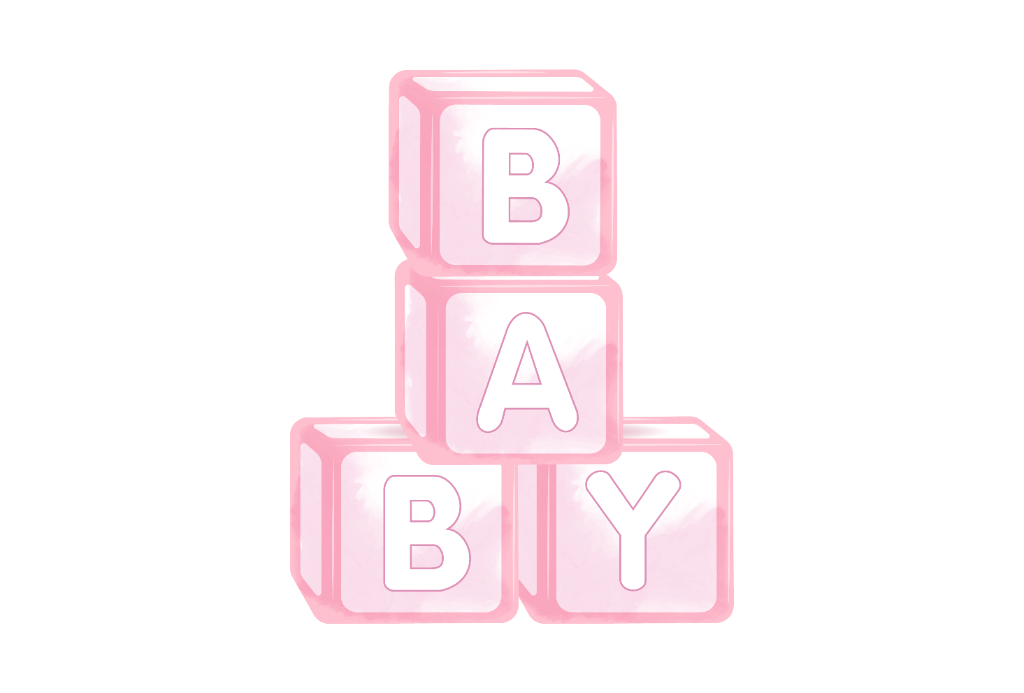 Pink Baby Blocks Cut-Out