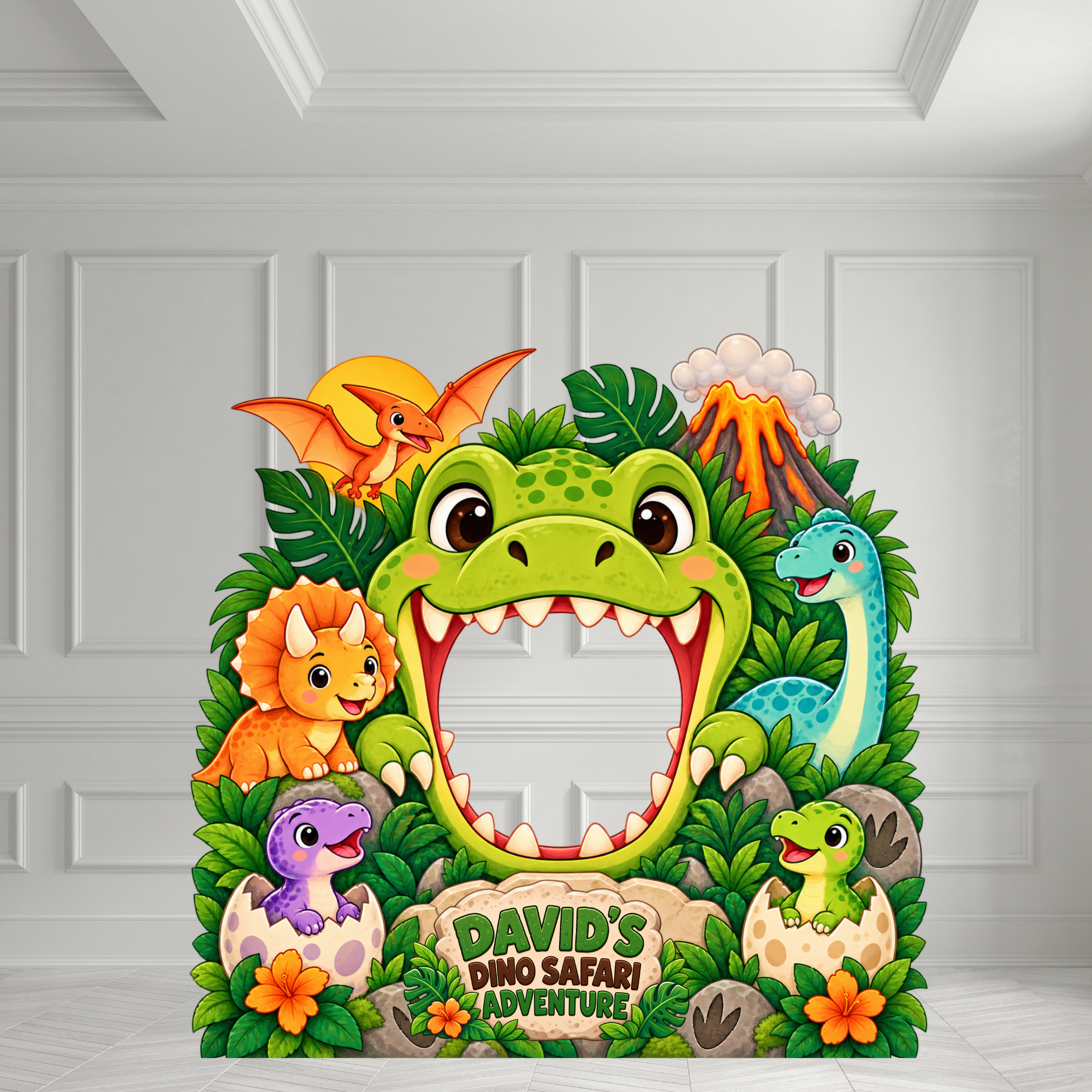One Wild Year Safari Arch Backdrop — Personalised Jungle 1st Birthday UK