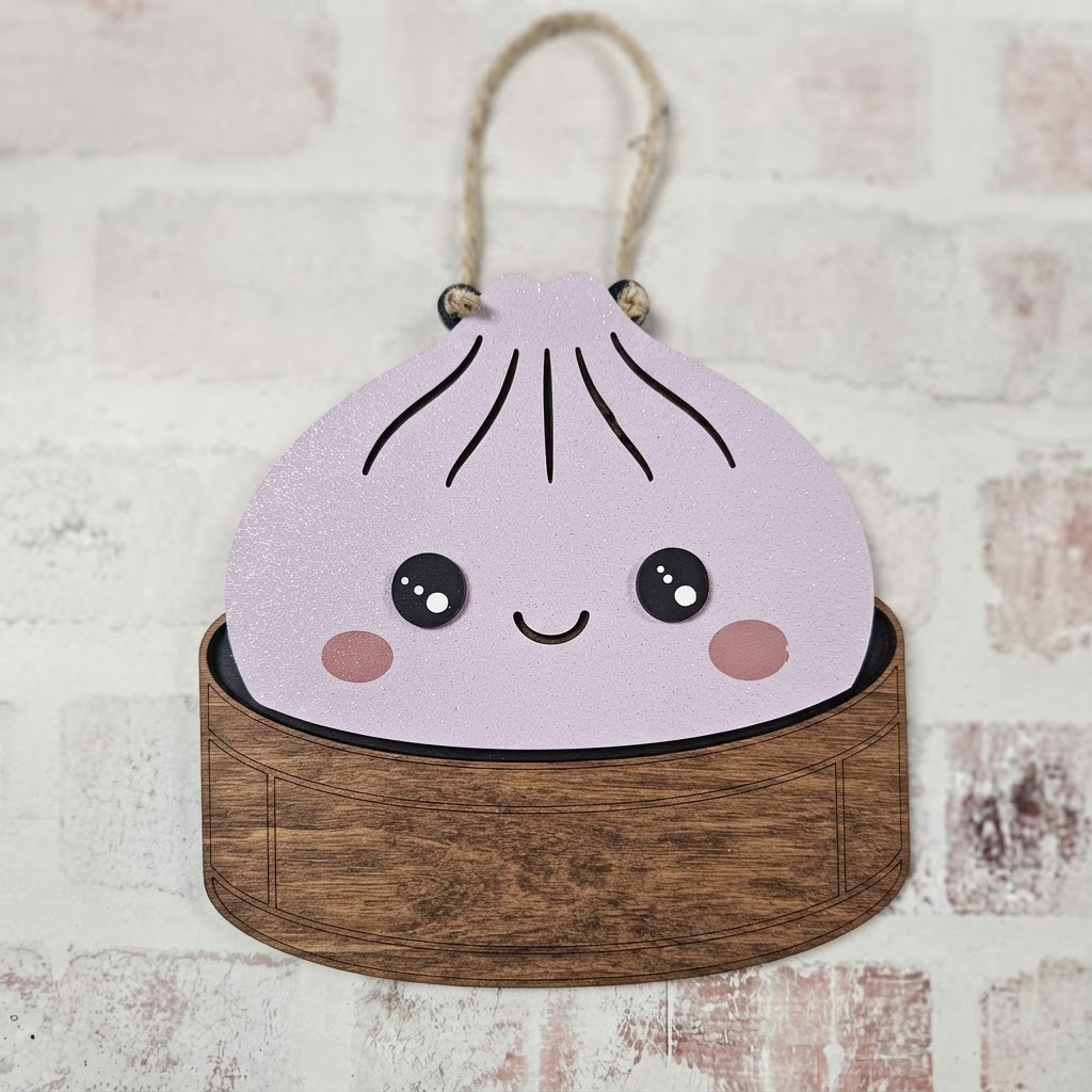 Kawaii Dumpling Steamer Hanging Sign — Personalised