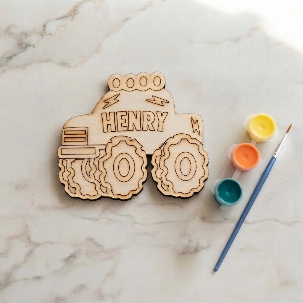 Paint Your Own Monster Truck Kit — Ornament or Fridge Magnet